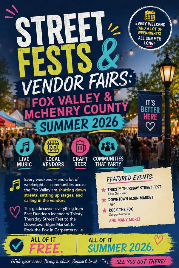 feature image of Street Fests &amp; Vendor Fairs: Fox Valley &amp; McHenry County Summer 2026