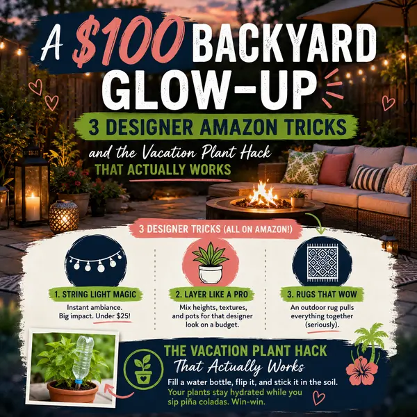 A $100 Backyard Glow-Up, 3 Designer Amazon Tricks, and the Vacation Plant Hack That Actually Works