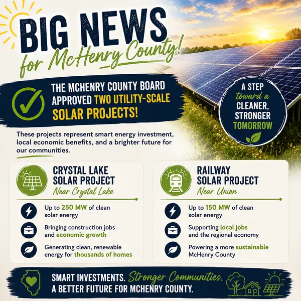McHenry County Board Approves Solar Farms Near Crystal Lake — Under Protest