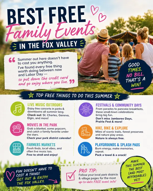 feature image of Best FREE Family Events in the Fox Valley — Summer 2026