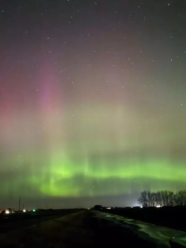 Northern lights in the the RM of Stanley, MB