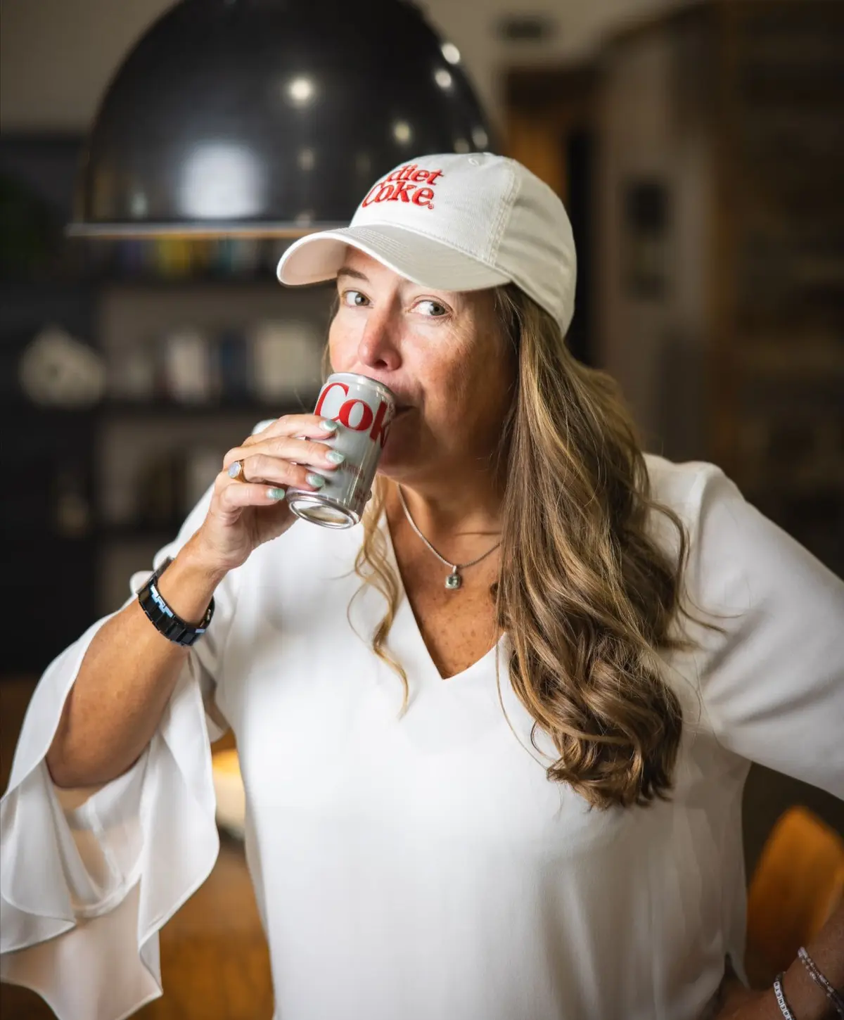Erin O'Brien drinking diet coke