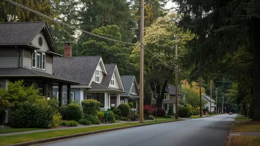 Neighborhood in the pacific northwest