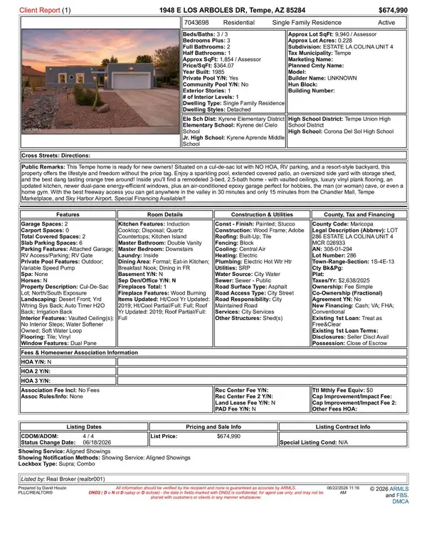 2412 W Ironwood Dr, Chandler AZ 85224,David Houze