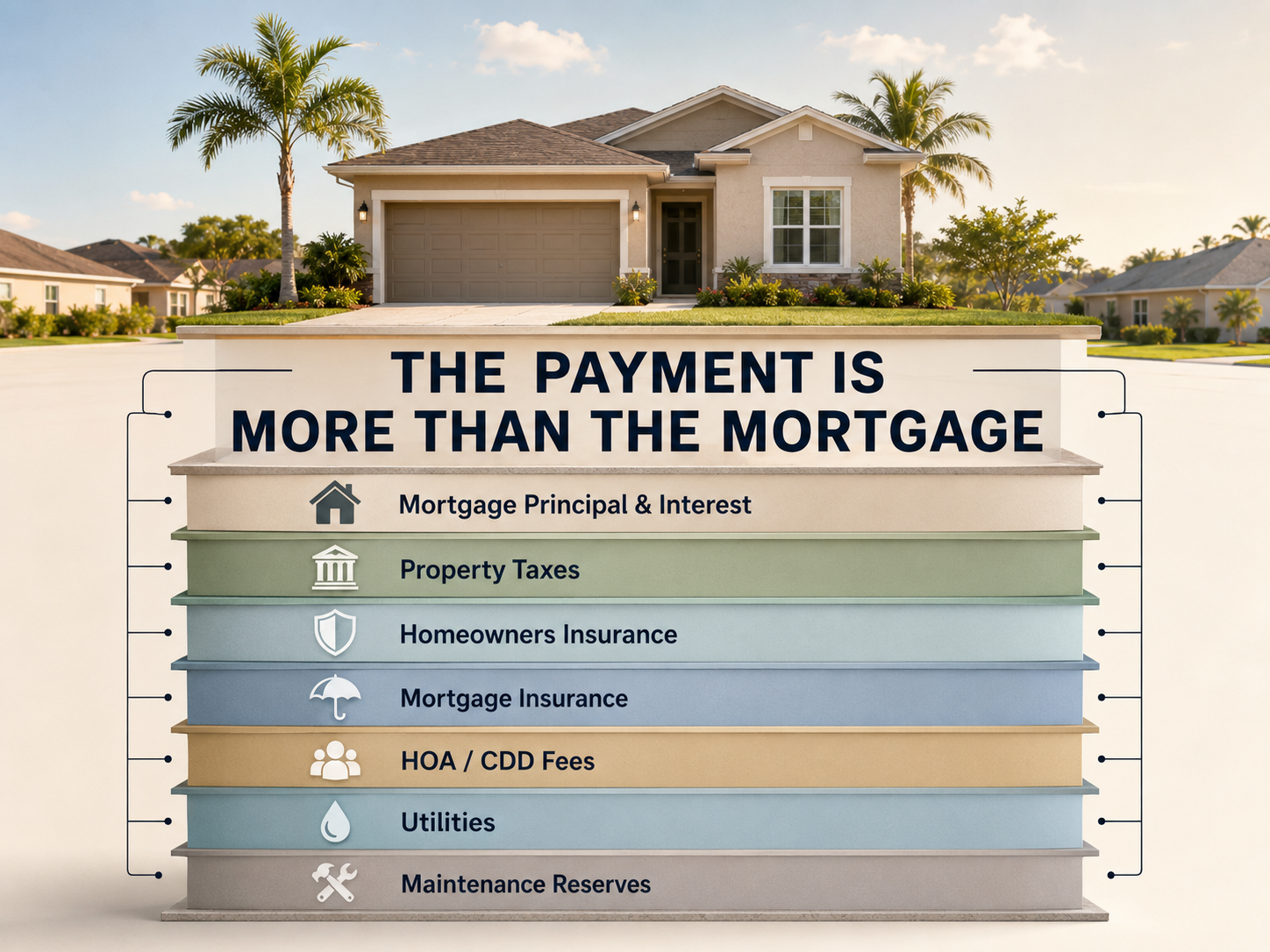 Diagram showing the full monthly cost of owning an Orlando home