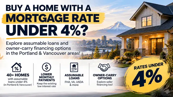 feature image of Buy a Home With a Mortgage Rate Under 4%? Explore Assumable Loans in Portland & Vancouver!
