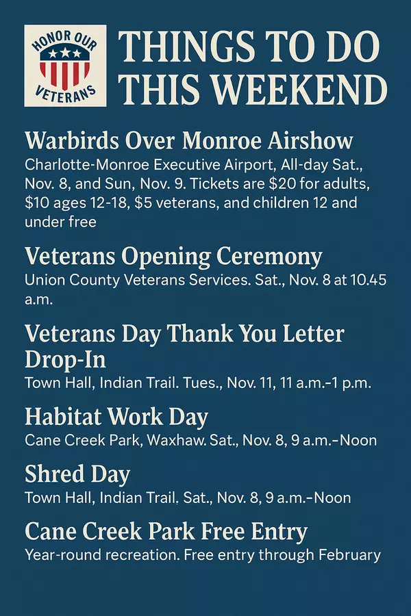 feature image of Things To Do This Weekend: Honor Our Veterans &amp; Celebrate Community in Union County