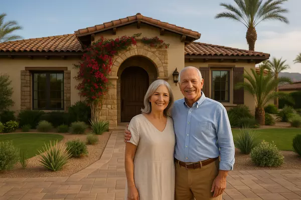 couple in front of home