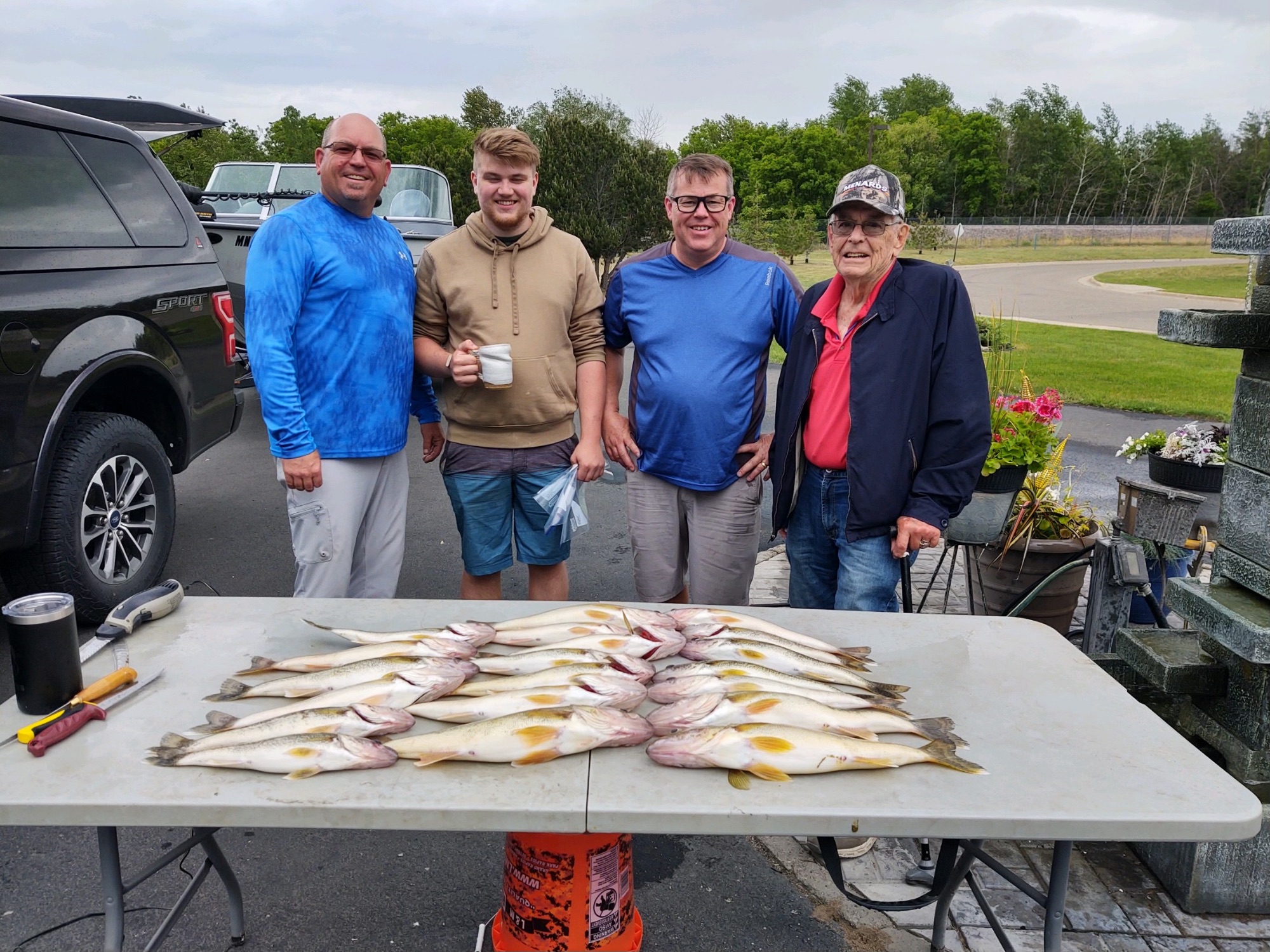 Tim Slough, Doug Hoover, Nick Hoover & Robert Hoover Walleye Fishing