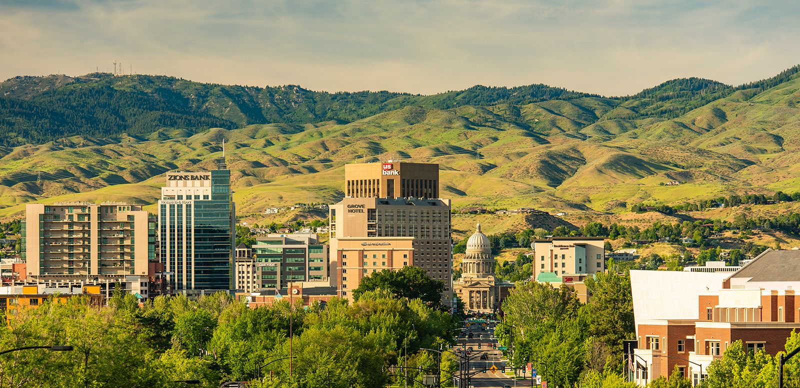 Downtown Boise Idaho Foothills Buildings Recreation