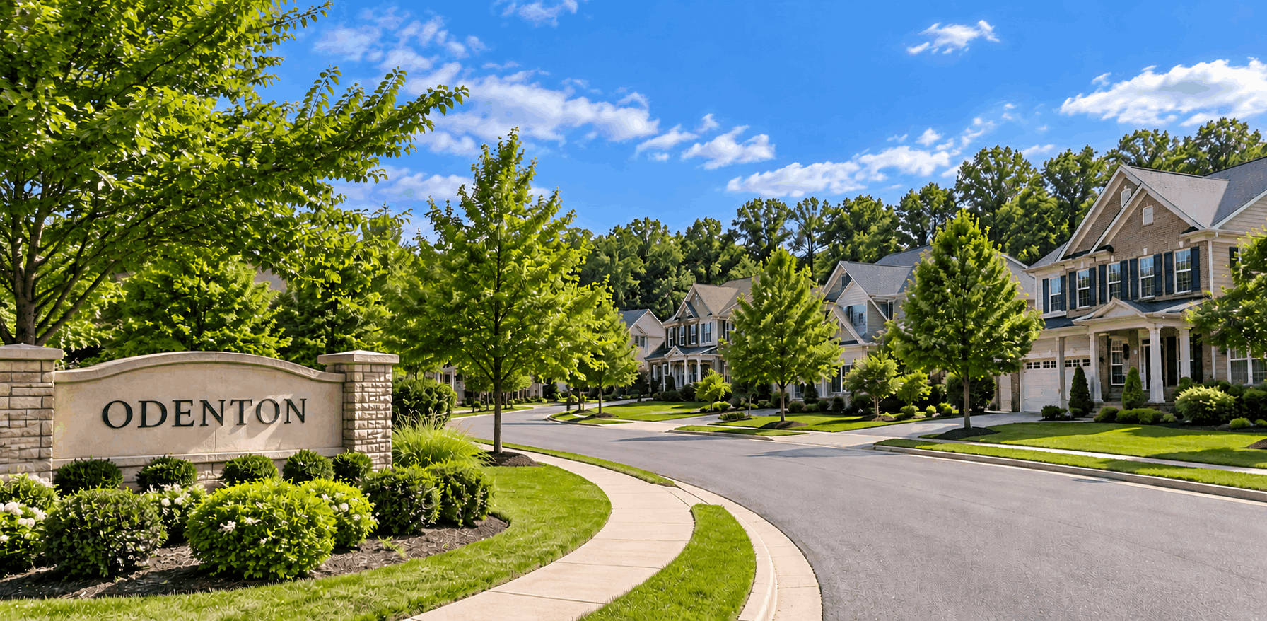 Odenton Neighborhood Entrance on a Sunny Day