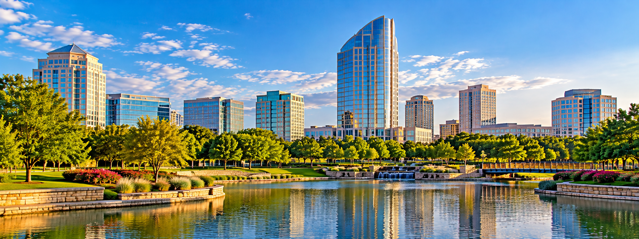Golden-Hour Waterfront Cityscape