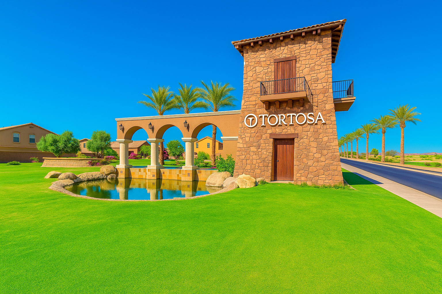 Park and shaded play area in Tortosa neighborhood