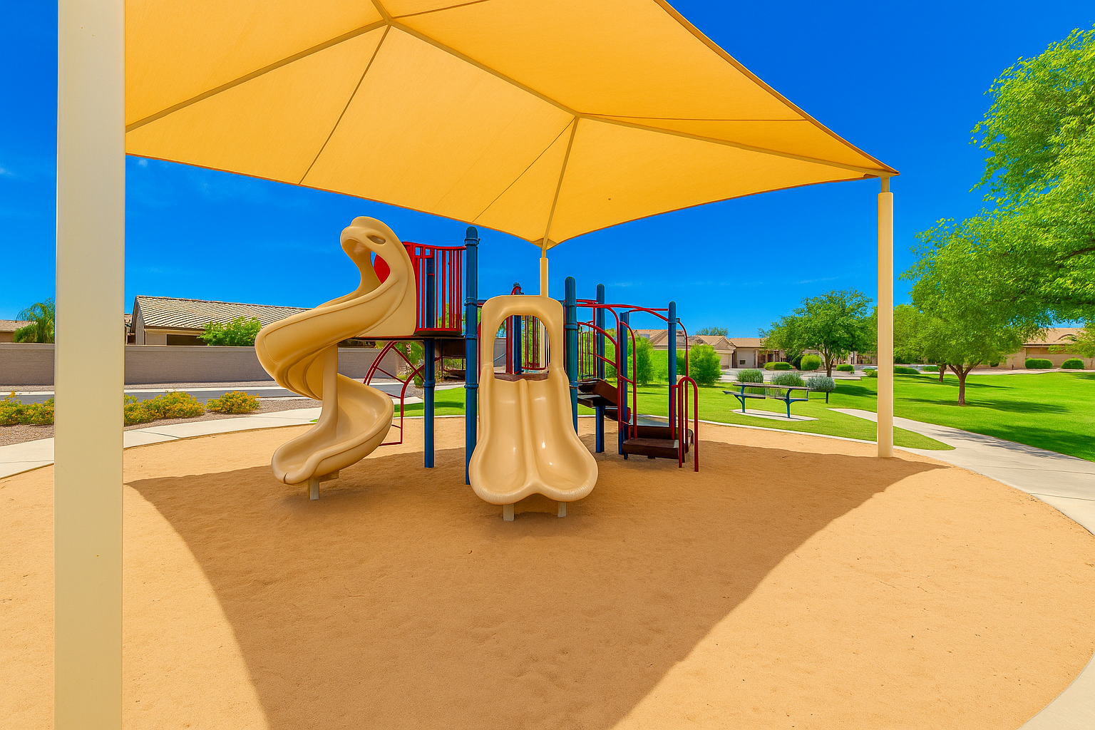Senita Maricopa community park with playground and walking paths