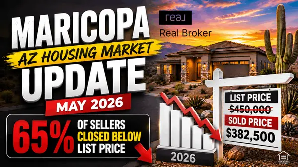 feature image of Maricopa AZ Sellers May 2026: 65% Closed Below List Price