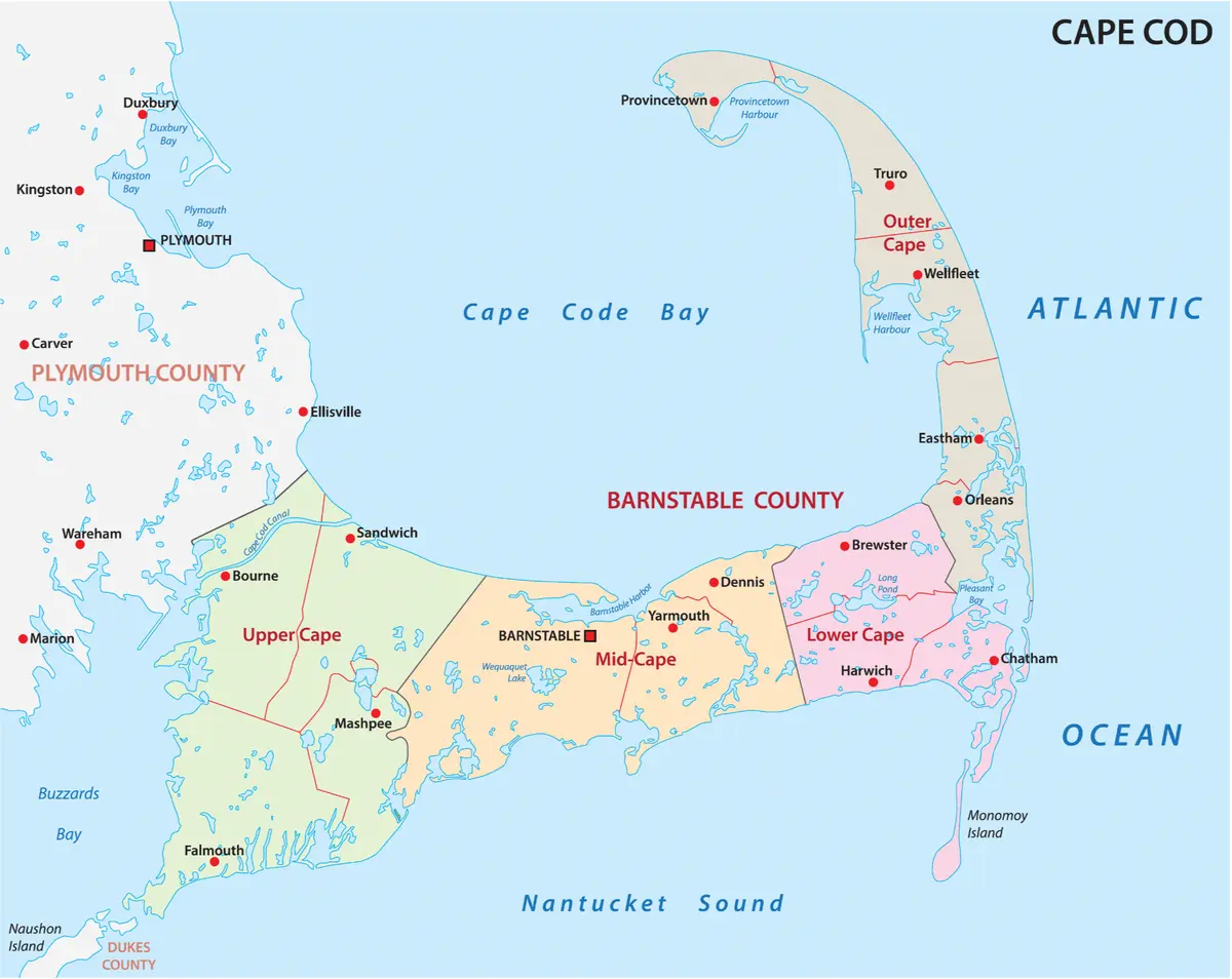 CAPE COD Regions Map Barnstable County