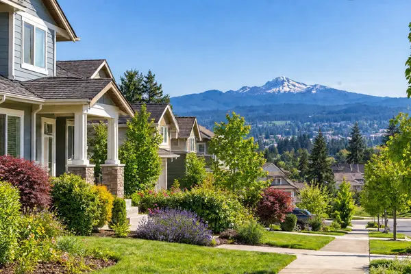 Mountain Views Over a Quiet Suburb