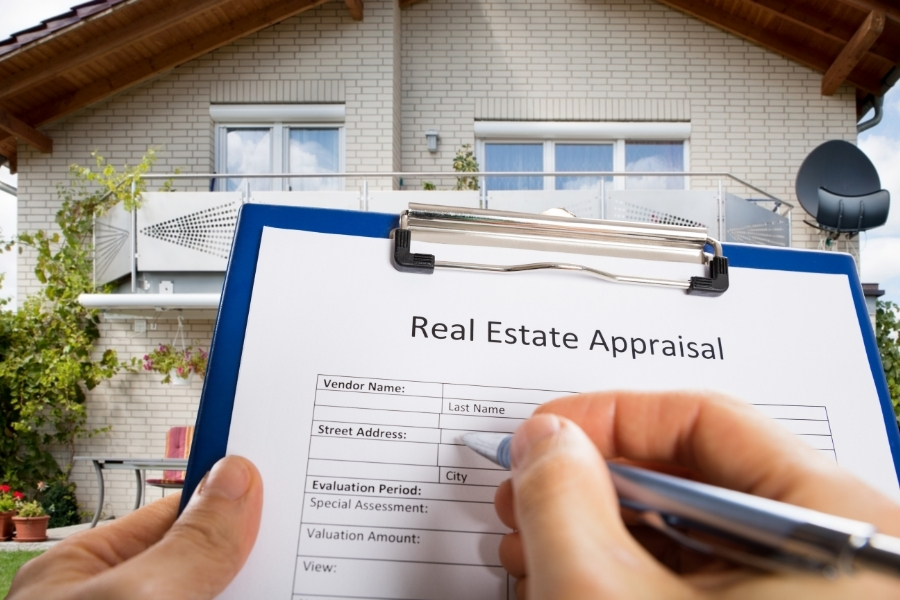 Real estate appraisal documents illustrating property valuation and mortgage financing