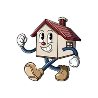 The Get Moving With Toni Logo, a drawing of a house with arms and legs, walking happlily.
