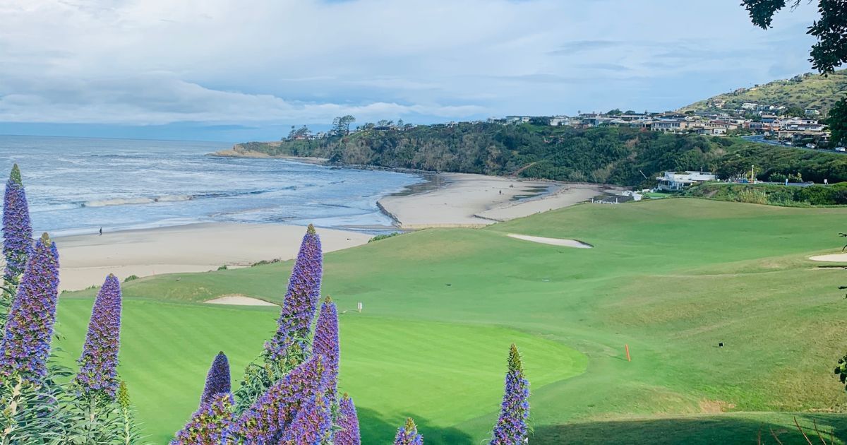 Susan Chase Luxury Real Estate: Panoramic view of Monarch Beach Golf Links, Salt Creek Beach, and the exclusive guard-gated Monarch Bay Club community in Dana Point.