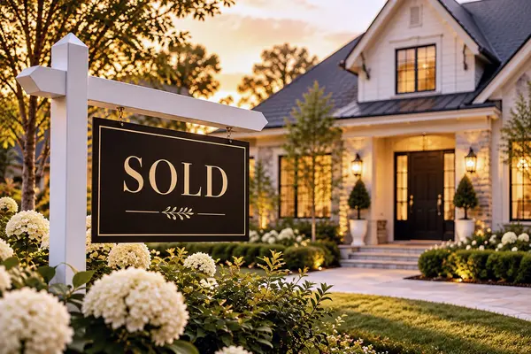 SOLD sign in front of a San Antonio home sold by The Cherry Group TX