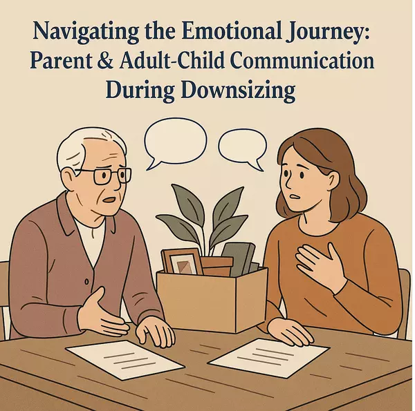 feature image of Navigating the Emotional Journey: Parent &amp; Adult-Child Communication During Downsizing