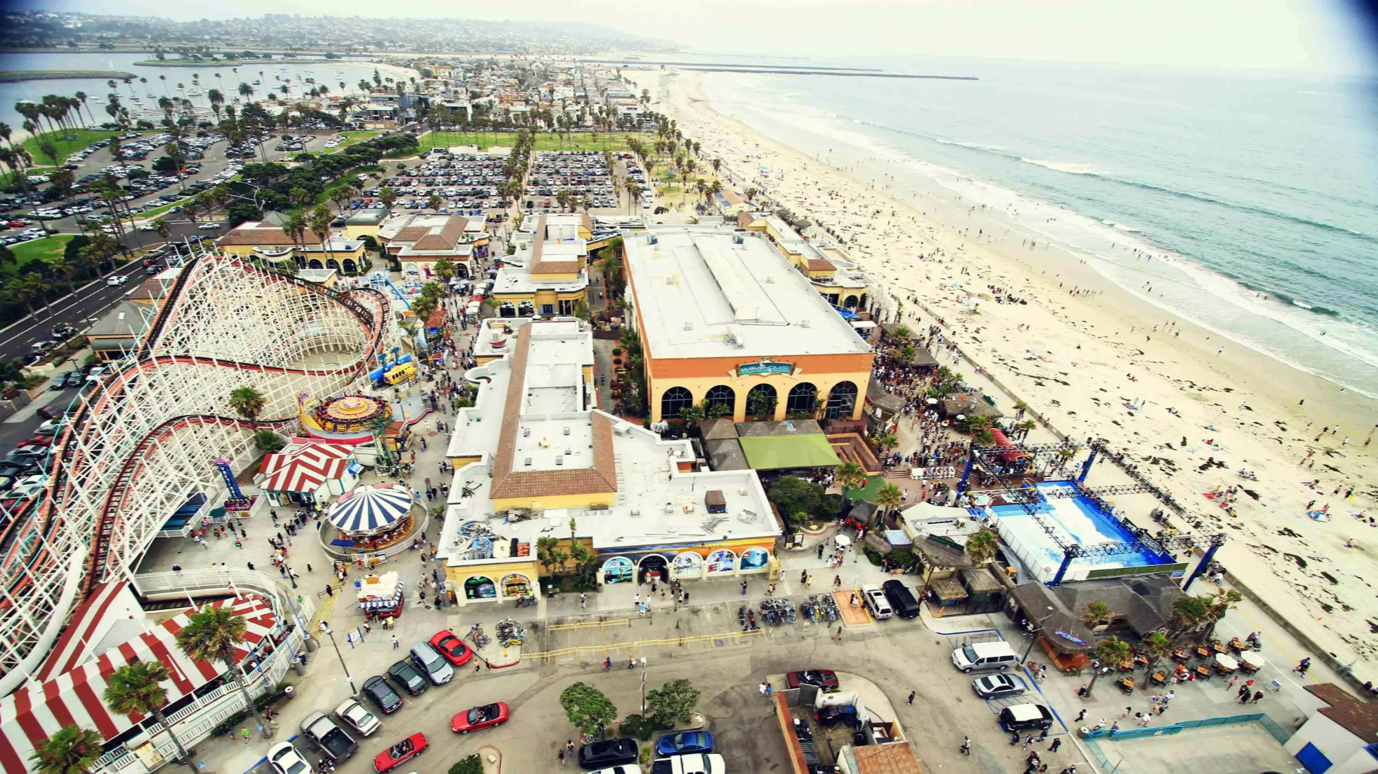 San Diego Coastal Real Estate - Mission Beach Boardwalk Aerial