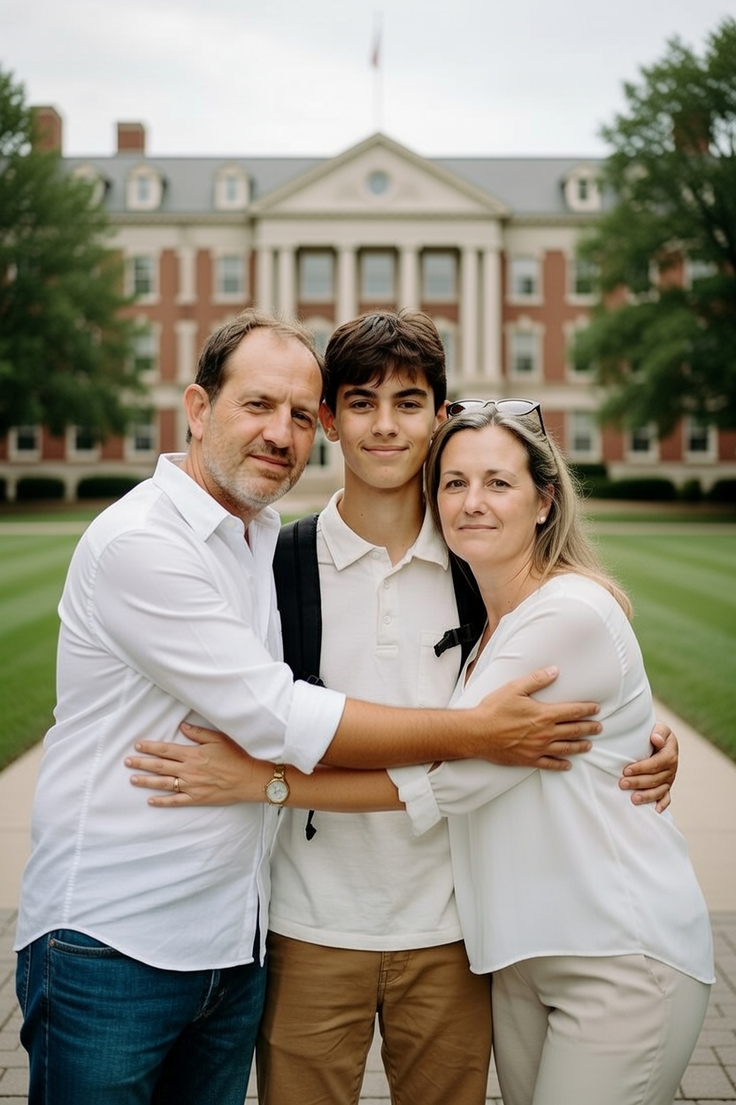 Family seeing daughter off to college
