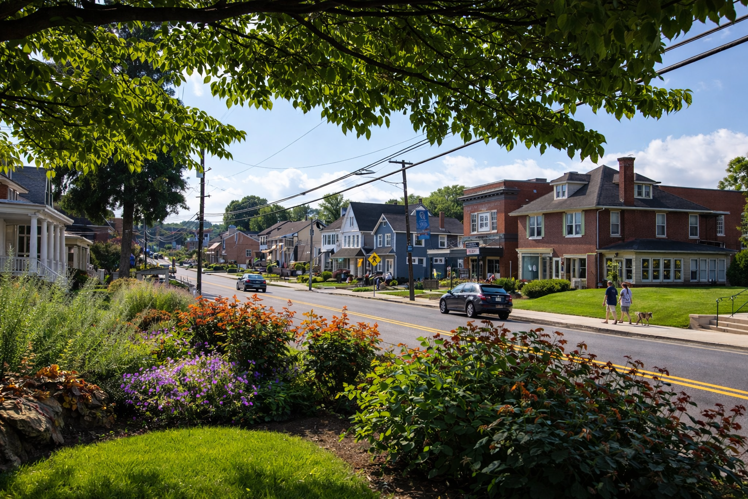 Charming street scene in Camp Hill, PA
