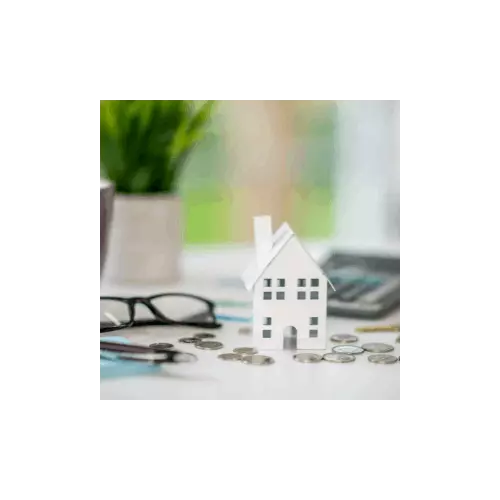 Workspace with house figurine, pen, and documents showing escrow and contingency planning.