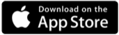 Rectangular black App Store badge with white logo and text, width 150px