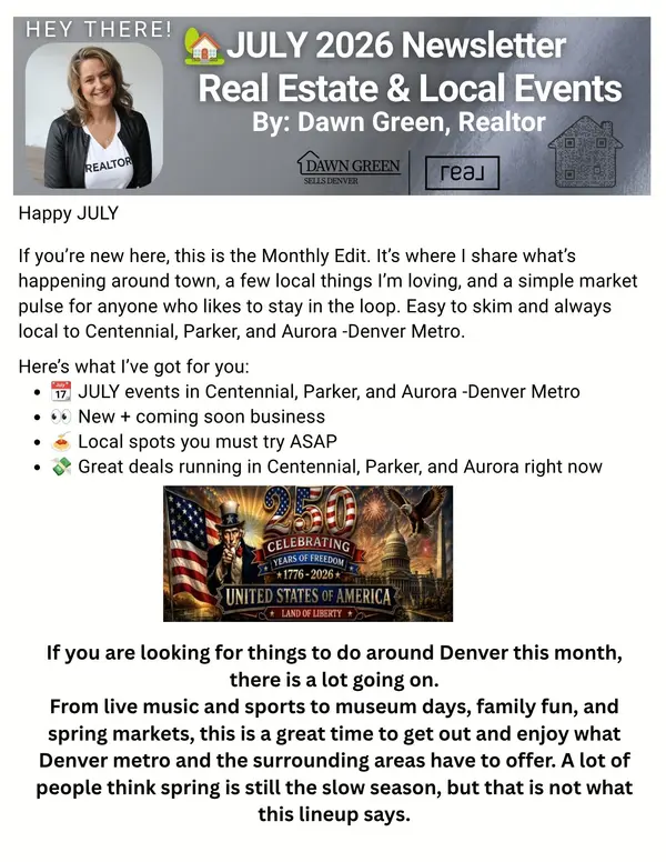 July 2026 in the Denver Metro! Newsletter