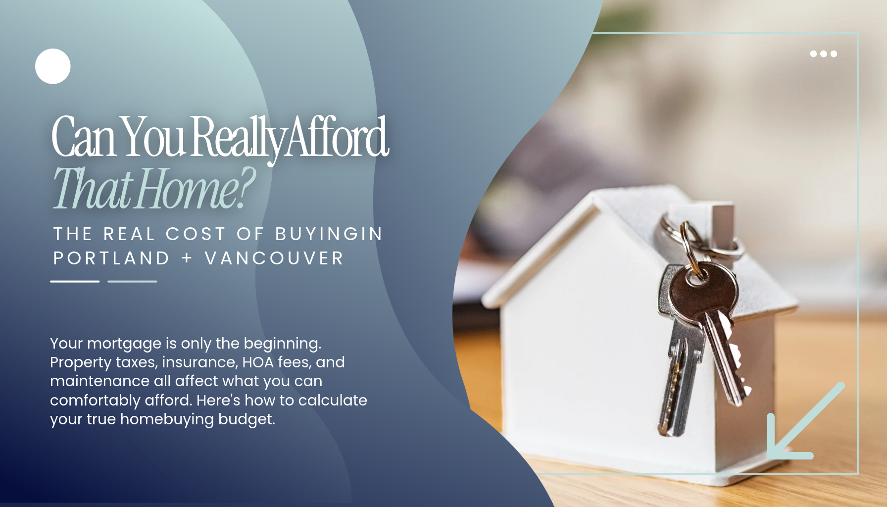 “Portland Oregon and Vancouver Washington homebuying costs, including mortgage payments, property taxes, homeowners insurance, HOA fees, and maintenance expenses for local buyers.”