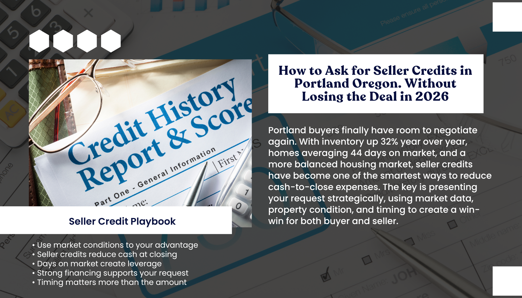 “Portland Oregon home buying infographic explaining how to negotiate seller credits in 2026, including strategies to reduce closing costs, improve affordability, and strengthen purchase offers in a balanced housing market.”
