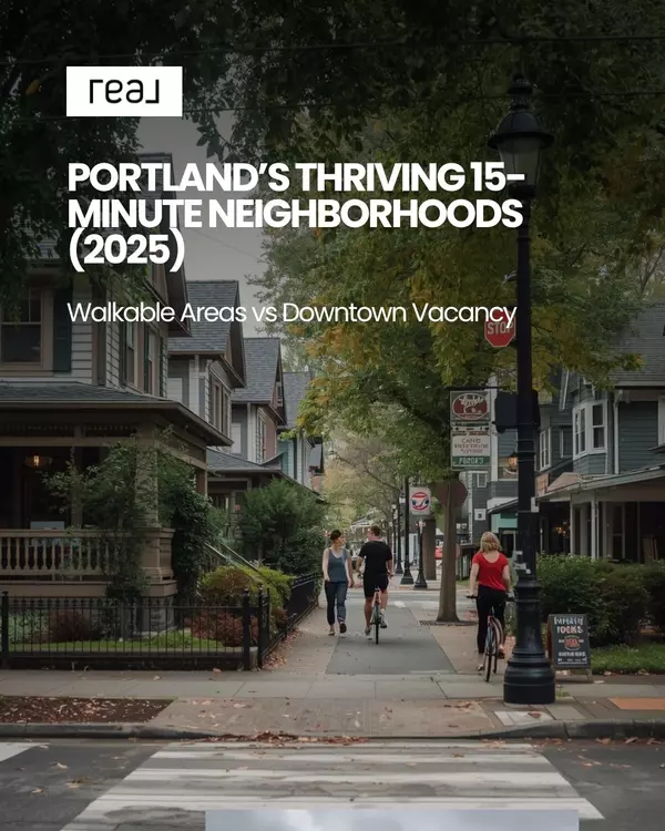 Which 15-minute neighborhoods are thriving versus those struggling with downtown vacancy?