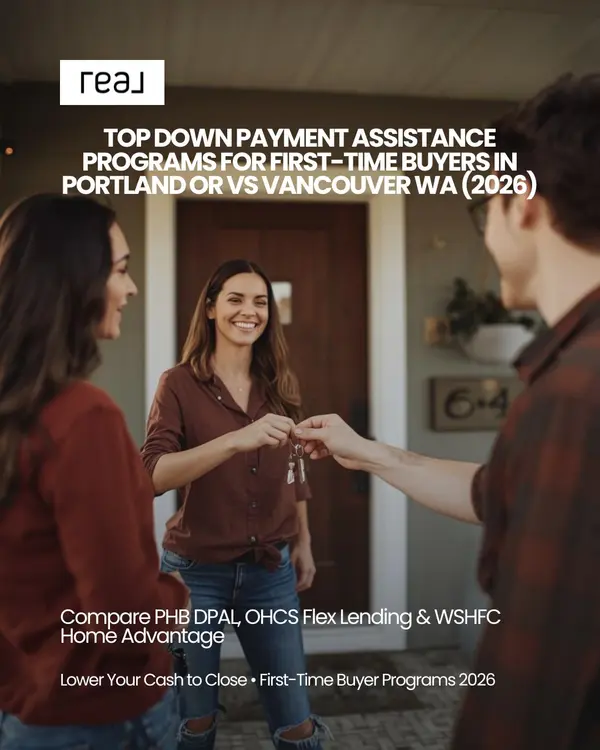 Top Down Payment Assistance Programs for First-Time Buyers: Portland OR vs Vancouver WA Options Comparison 2026,Lisa Mehlhoff