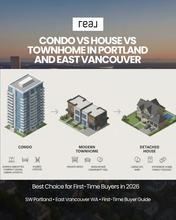 Condo vs House vs Townhome: Best Choice for First-Time Buyers in SW Portland and East Vancouver WA,Lisa Mehlhoff