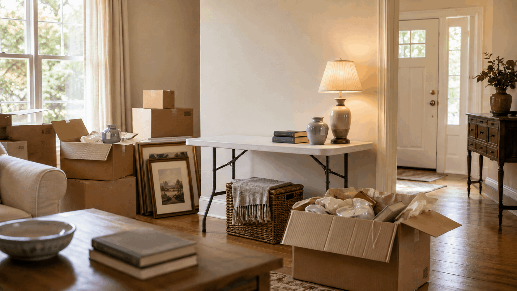 Estate sale and moving preparation for an inherited home