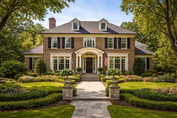 mclean va luxury colonial home with lavish landscaping