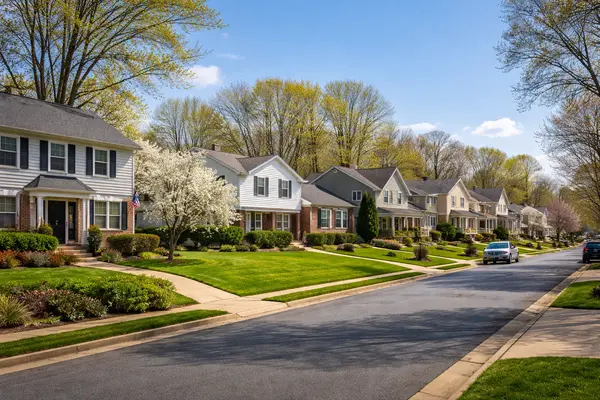 Residential street in the City of Fairfax VA