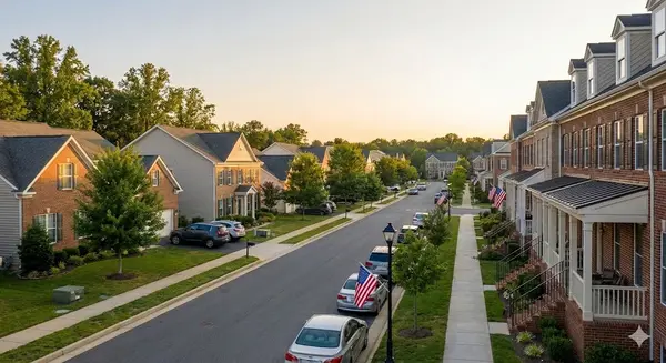 woodbridge community consisting of single family homes and townhomes