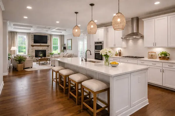 Interior photo of kitchen and great room of Frederick MD home