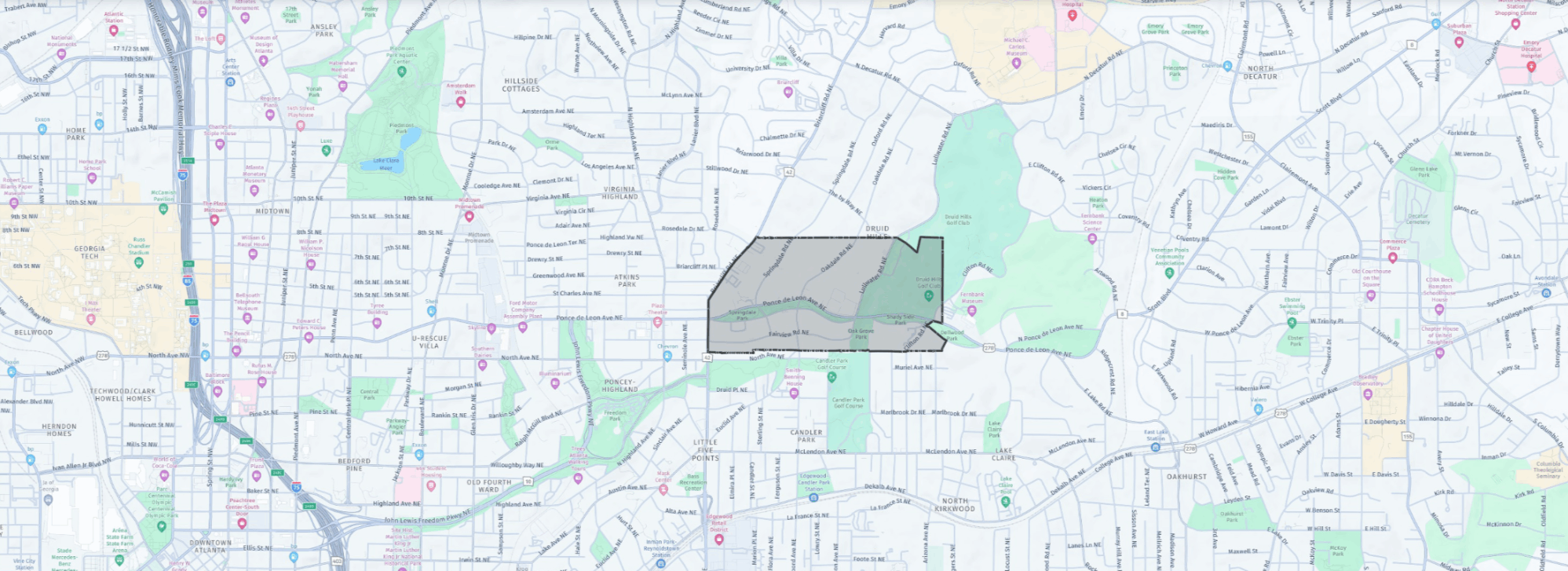Druid Hills Map Location