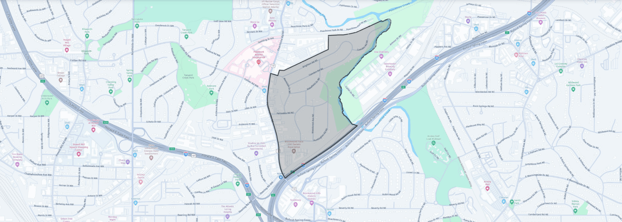 Brookwood Hills Map Location Atl