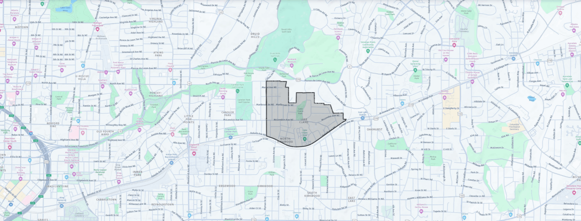 Lake Claire Atlanta GA Location