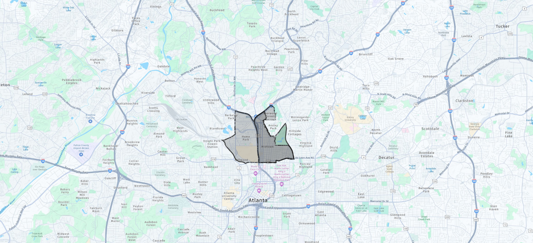 Midtown Atlanta GA Map