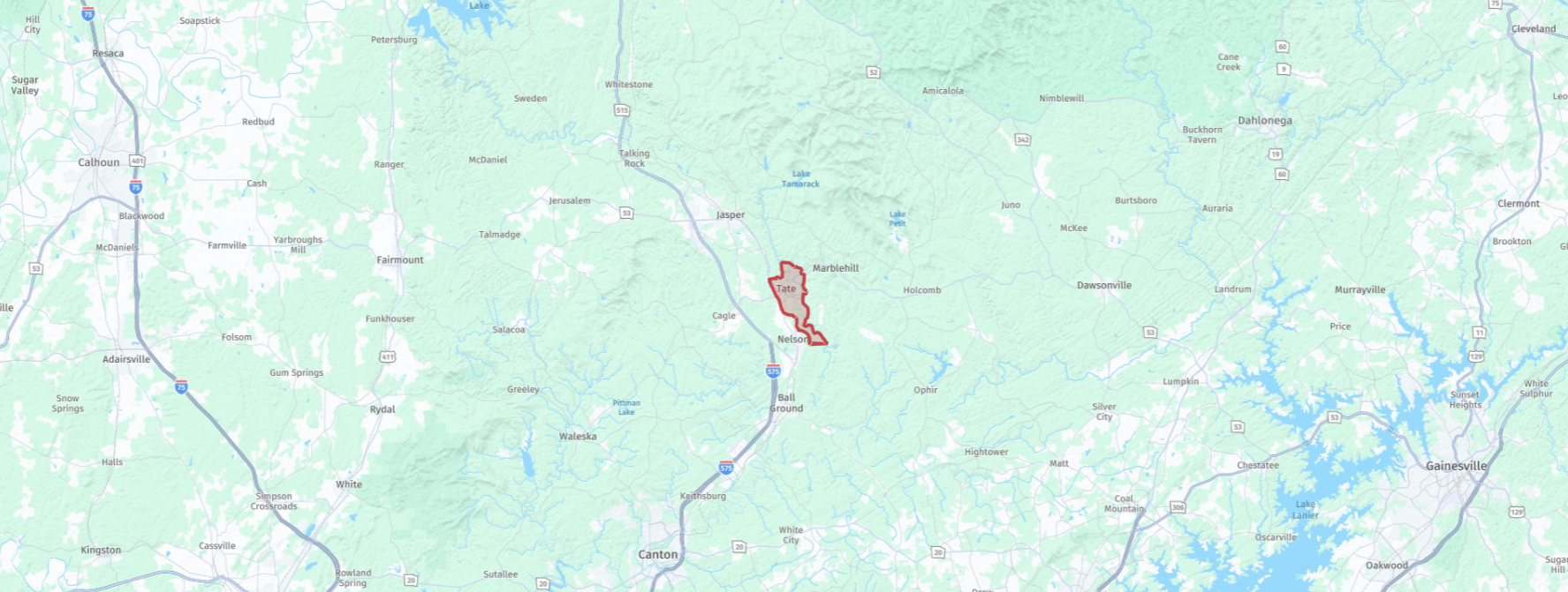 Tate GA Map Location