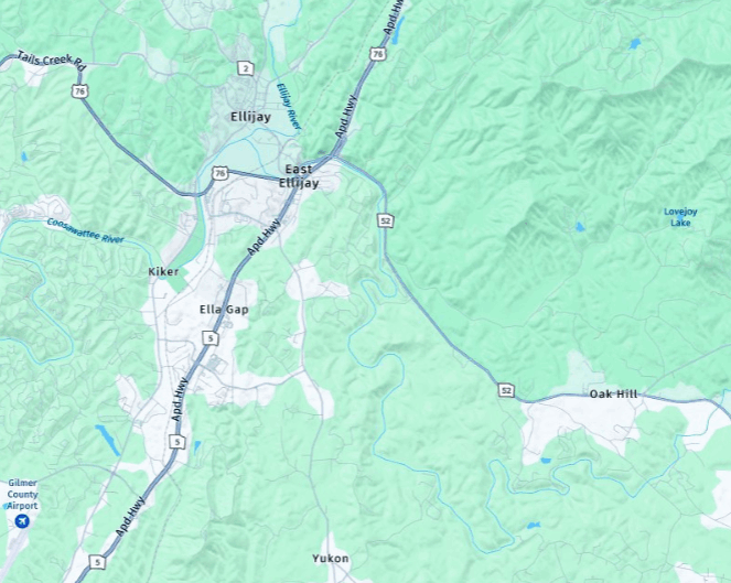 East Ellijay GA Map Location