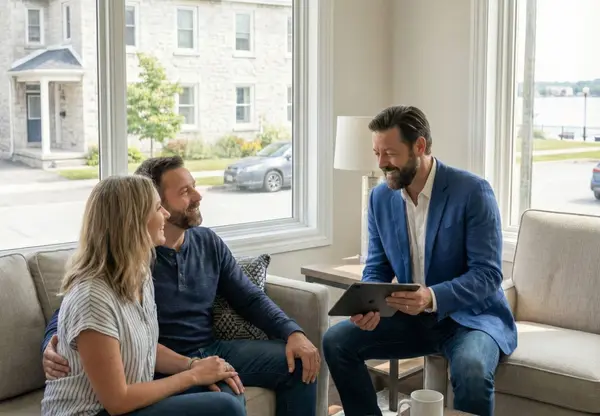 Thomas Barcier with clients