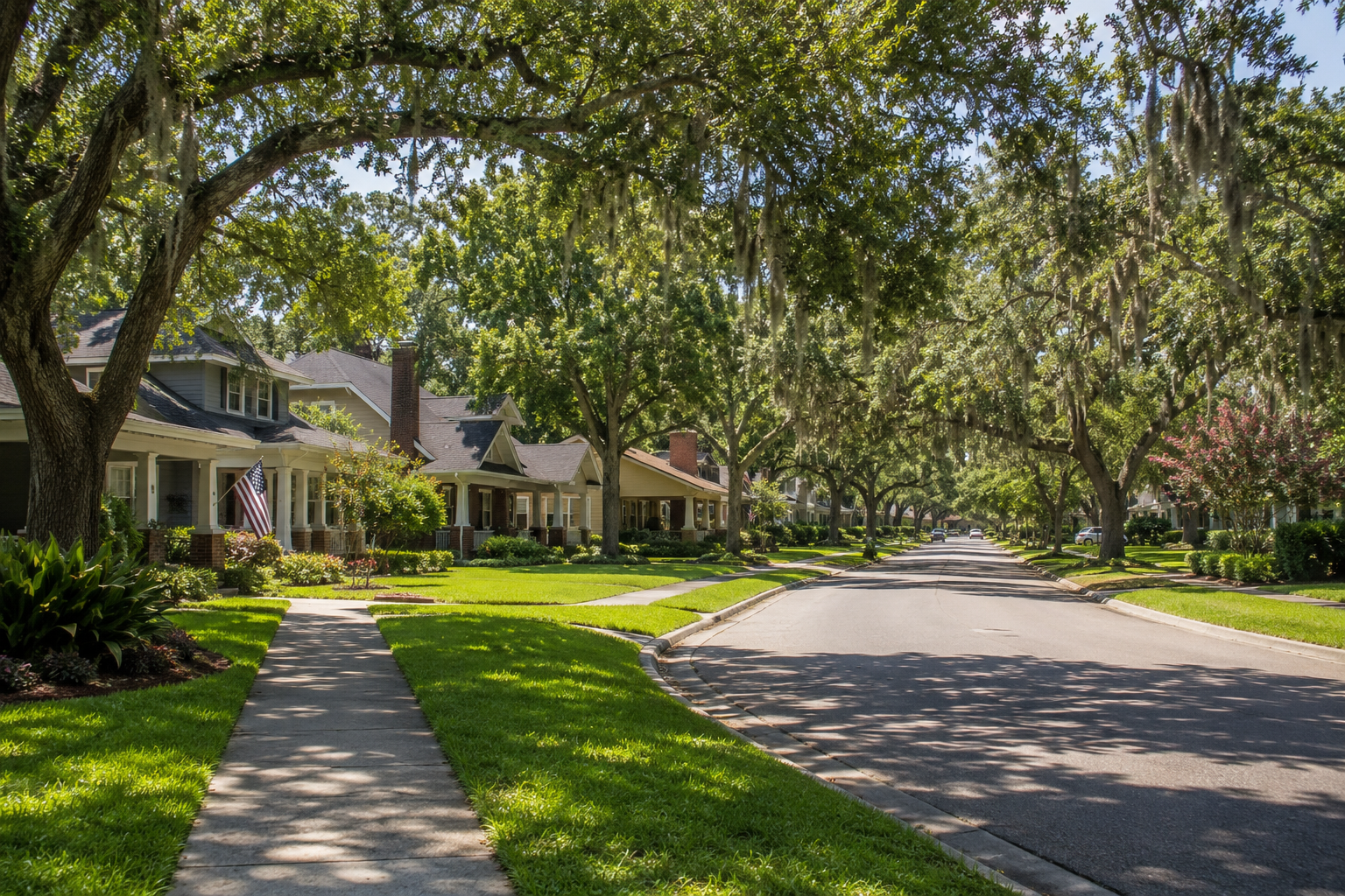 Residential neighborhood in West Jacksonville featuring tree-lined streets, established homes, mature landscaping, and a relaxed Northeast Florida lifestyle.